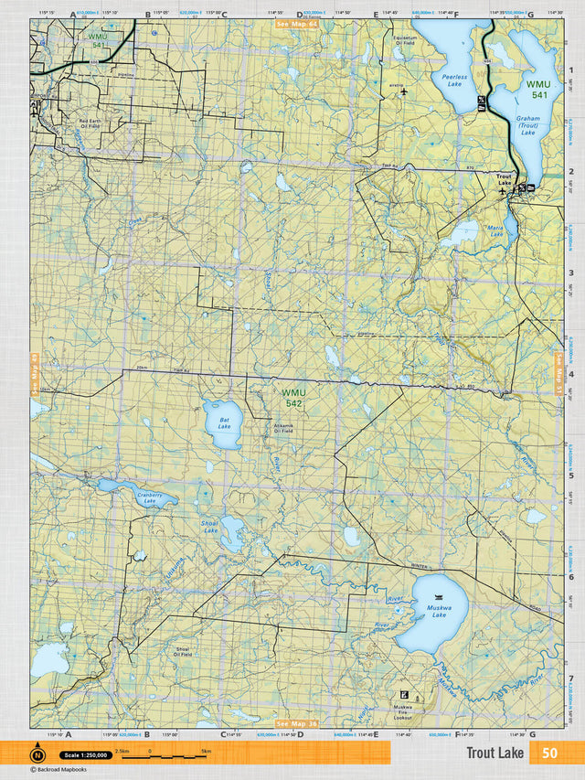 NOAB50 Wall Map - Trout Lake - Backroad Maps