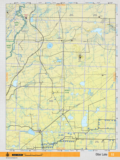 NOAB52 Wall Map - Otter Lake - Backroad Maps