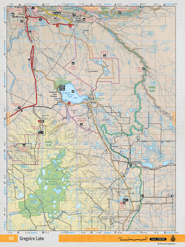 NOAB55 Wall Map - Gregoire Lake - Backroad Maps