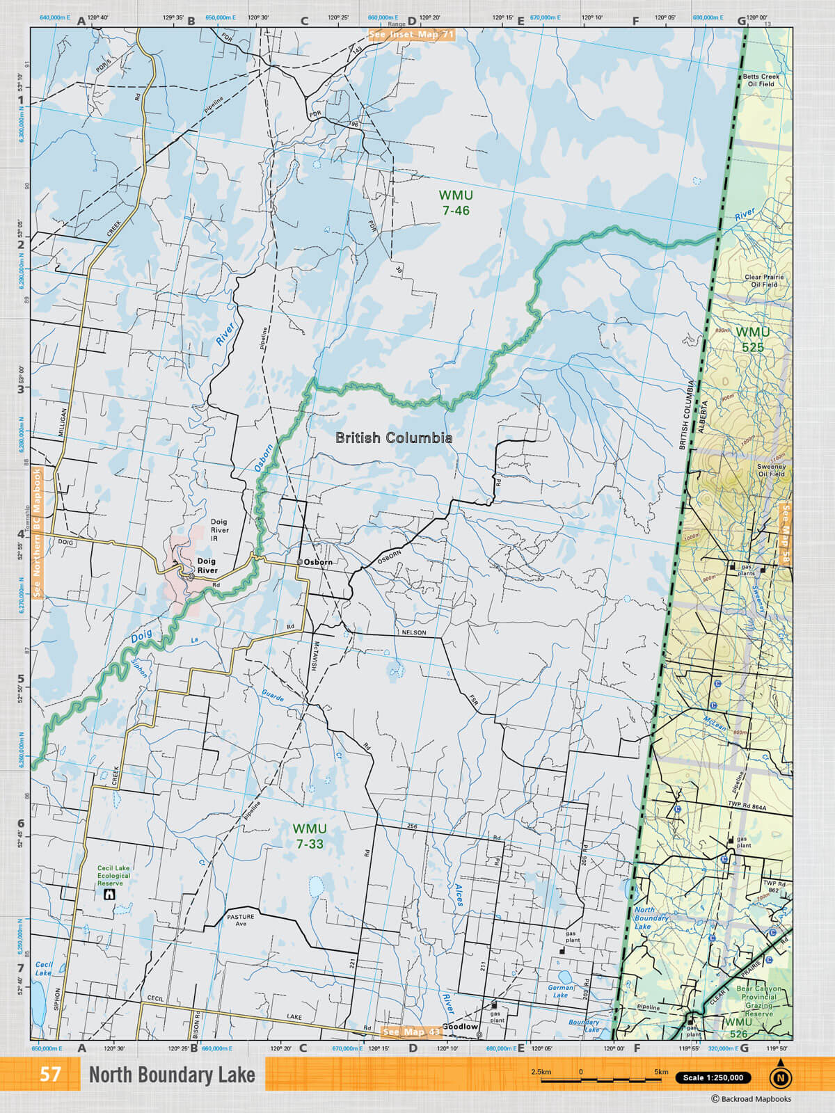 NOAB57 TOPO Map - North Boundary Lake - Backroad Maps