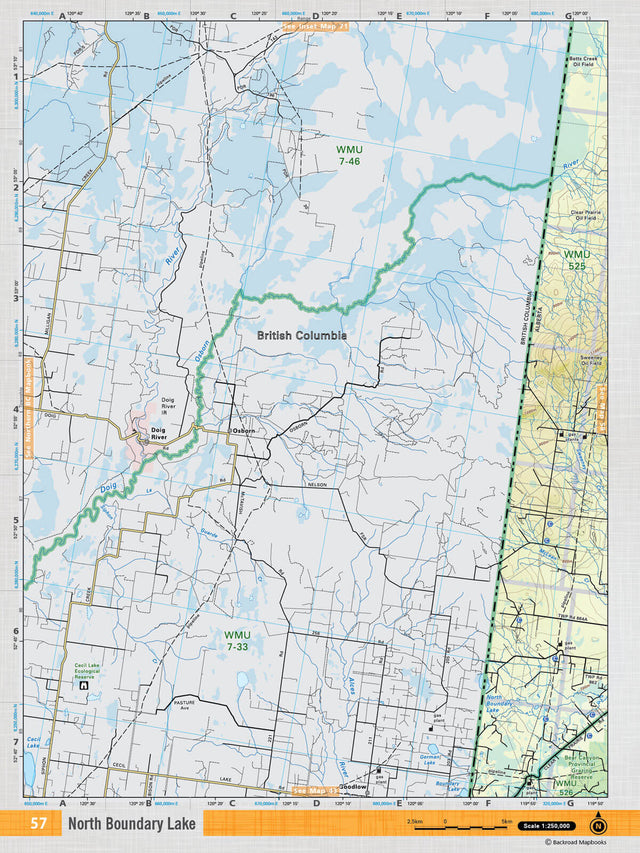 NOAB57 Wall Map - North Boundary Lake - Backroad Maps