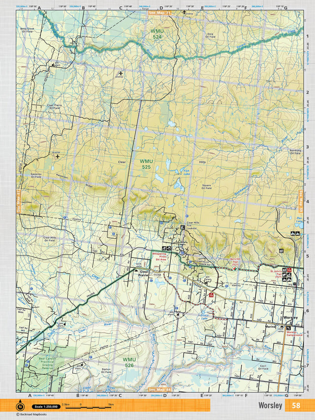 NOAB58 Wall Map - Worsley - Backroad Maps