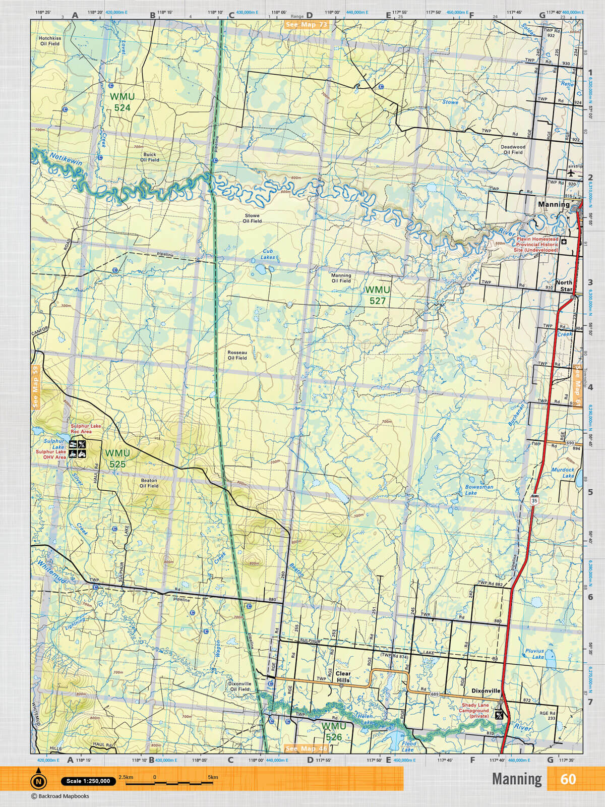 NOAB60 TOPO Map - Manning - Backroad Maps
