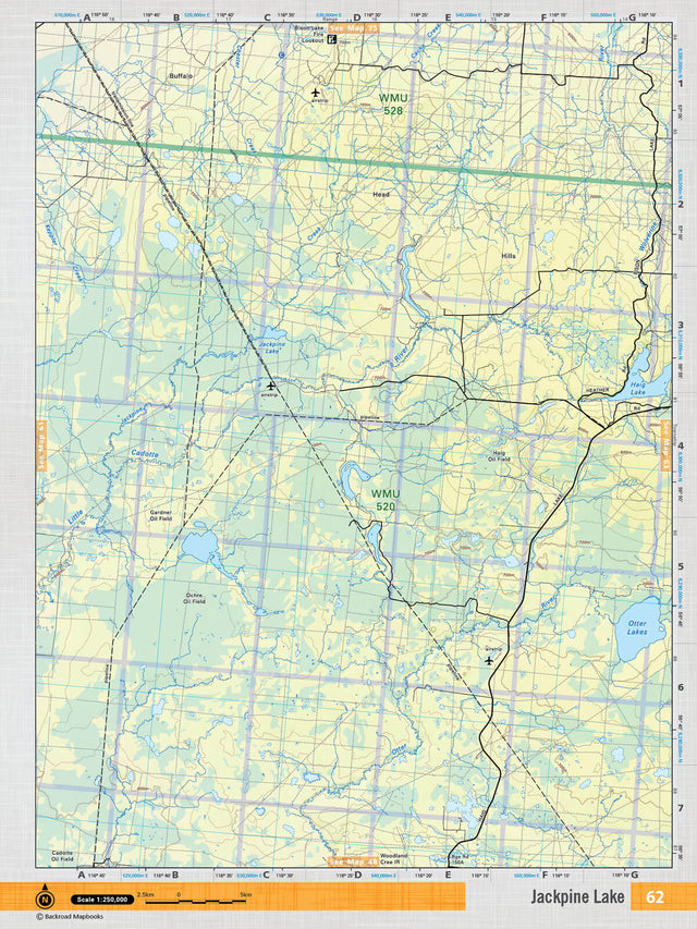 NOAB62 Wall Map - Jackpine Lake - Backroad Maps