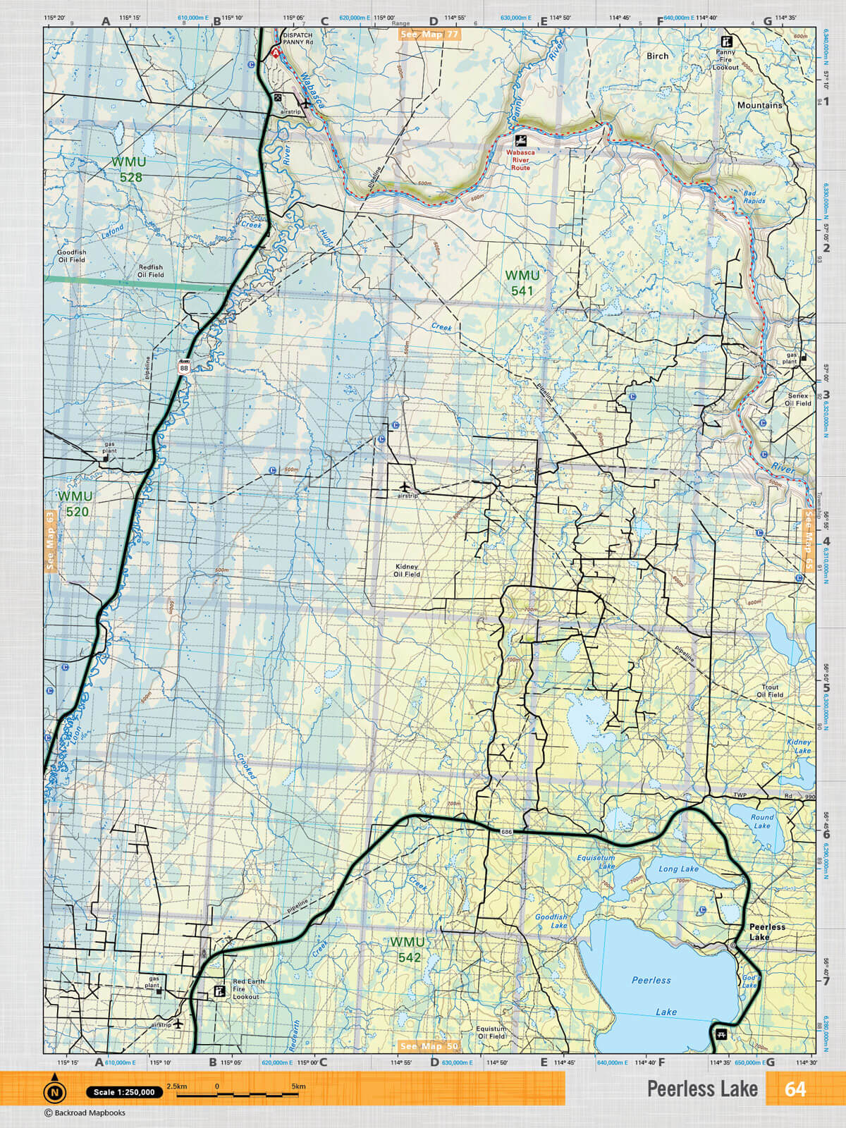NOAB64 TOPO Map - Peerless Lake - Backroad Maps
