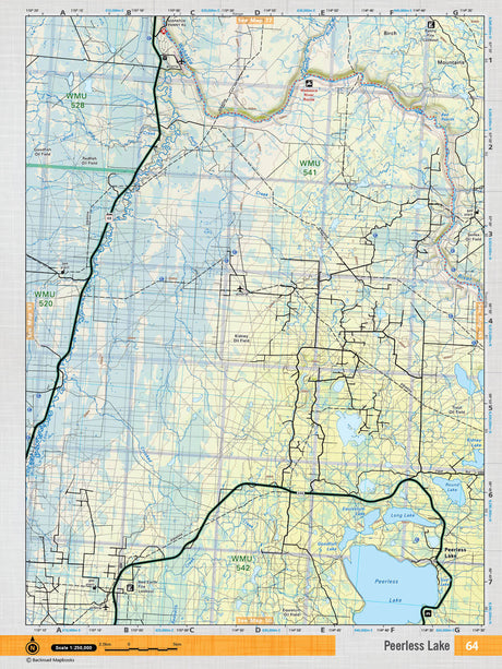 NOAB64 Wall Map - Peerless Lake - Backroad Maps