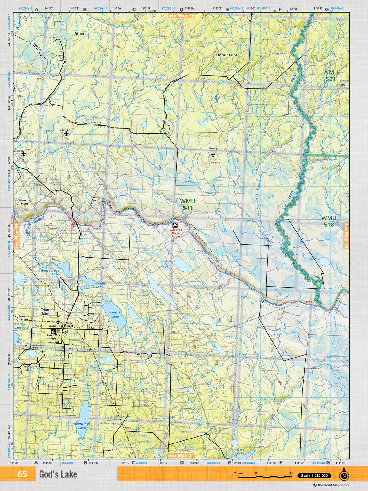 NOAB65 Wall Map - God's Lake - Backroad Maps