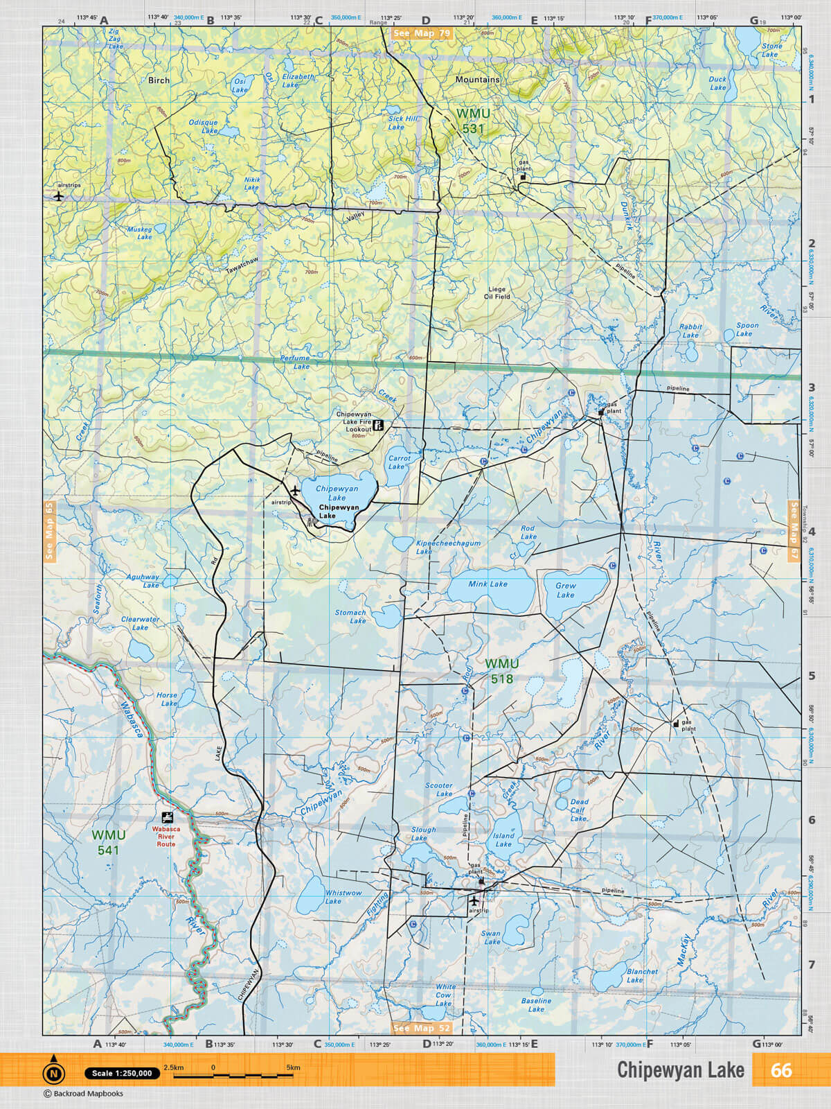 NOAB66 Wall Map - Chipeweyan Lake - Backroad Maps