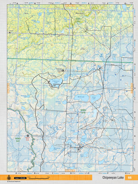 NOAB66 Wall Map - Chipeweyan Lake - Backroad Maps