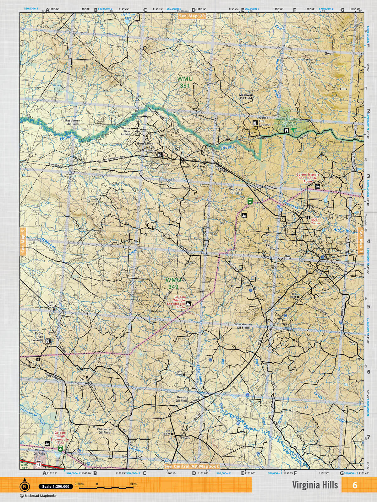 NOAB6 Wall Map - Backroad Maps