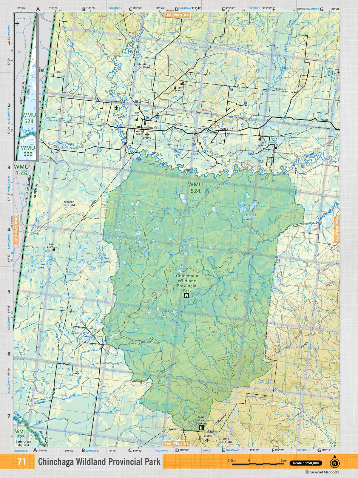 NOAB71 TOPO Map - Chinchaga Wildland Provincial Park - Backroad Maps