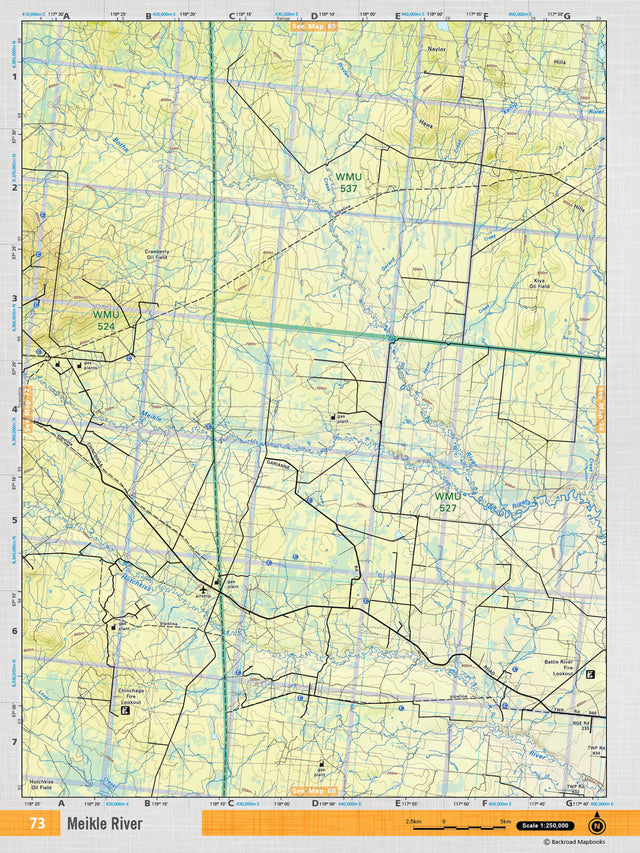 NOAB73 Wall Map - Meikle River - Backroad Maps