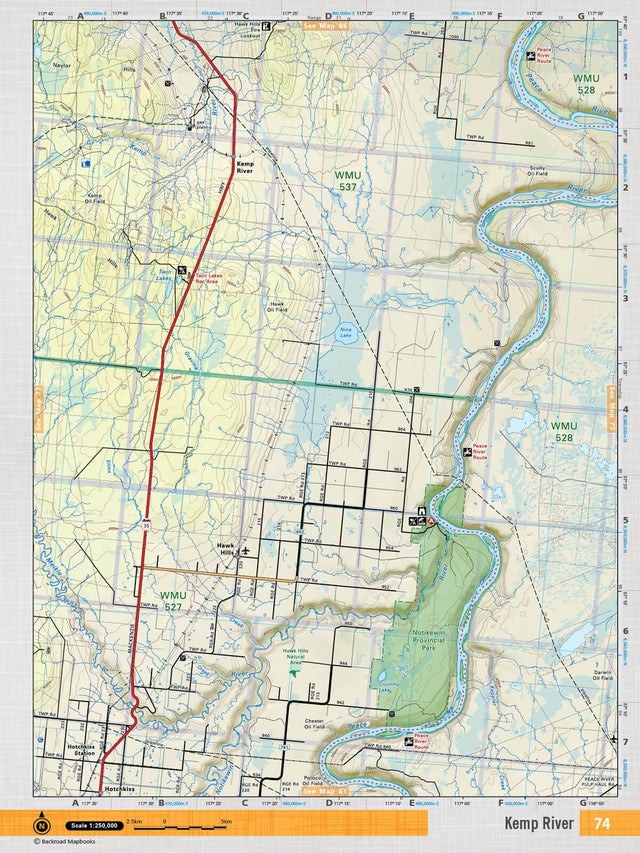 NOAB74 Wall Map - Kemp River - Backroad Maps