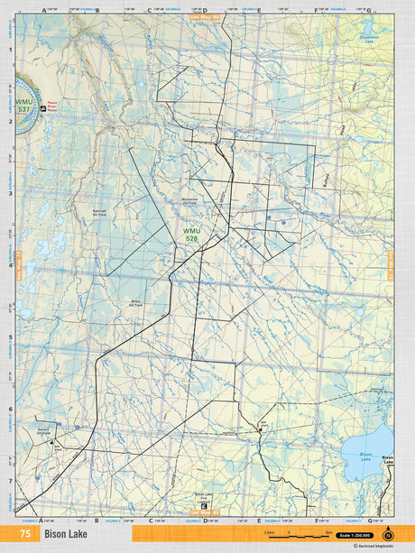 NOAB75 Wall Map - Bison Lake - Backroad Maps