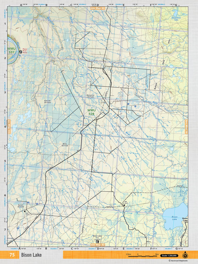NOAB75 Wall Map - Bison Lake - Backroad Maps