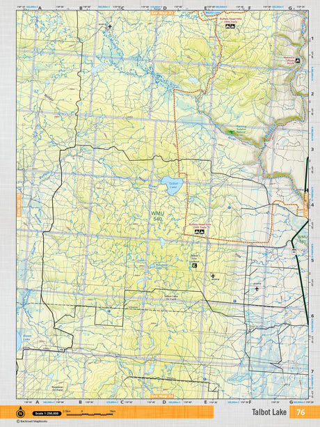 NOAB76 Wall Map - Talbot Lake - Backroad Maps