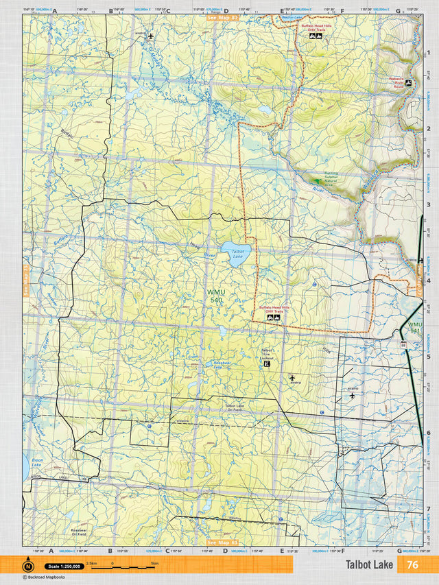 NOAB76 Wall Map - Talbot Lake - Backroad Maps