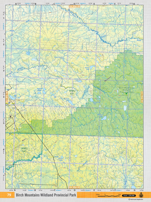 NOAB79 Wall Map - Birch Mountains Wildland Provincial Park - Backroad Maps