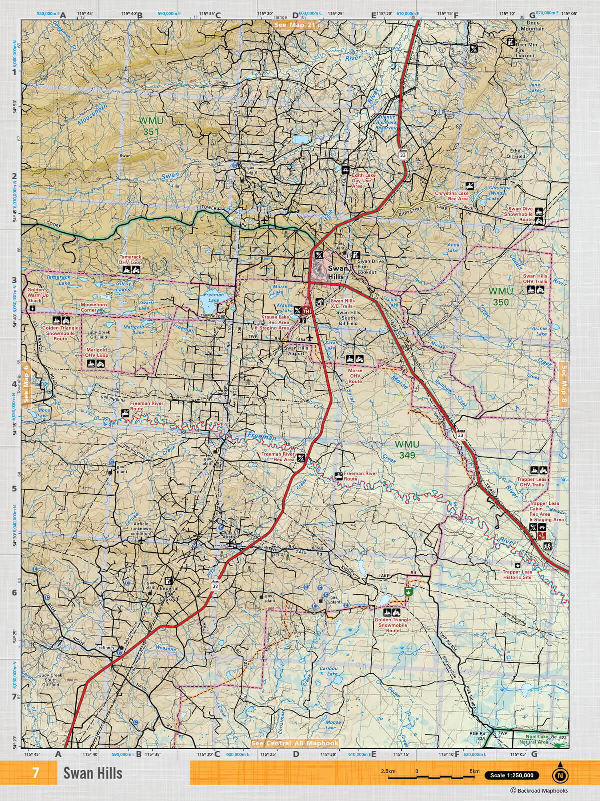 NOAB7 TOPO Map - Swan Hills - Backroad Maps