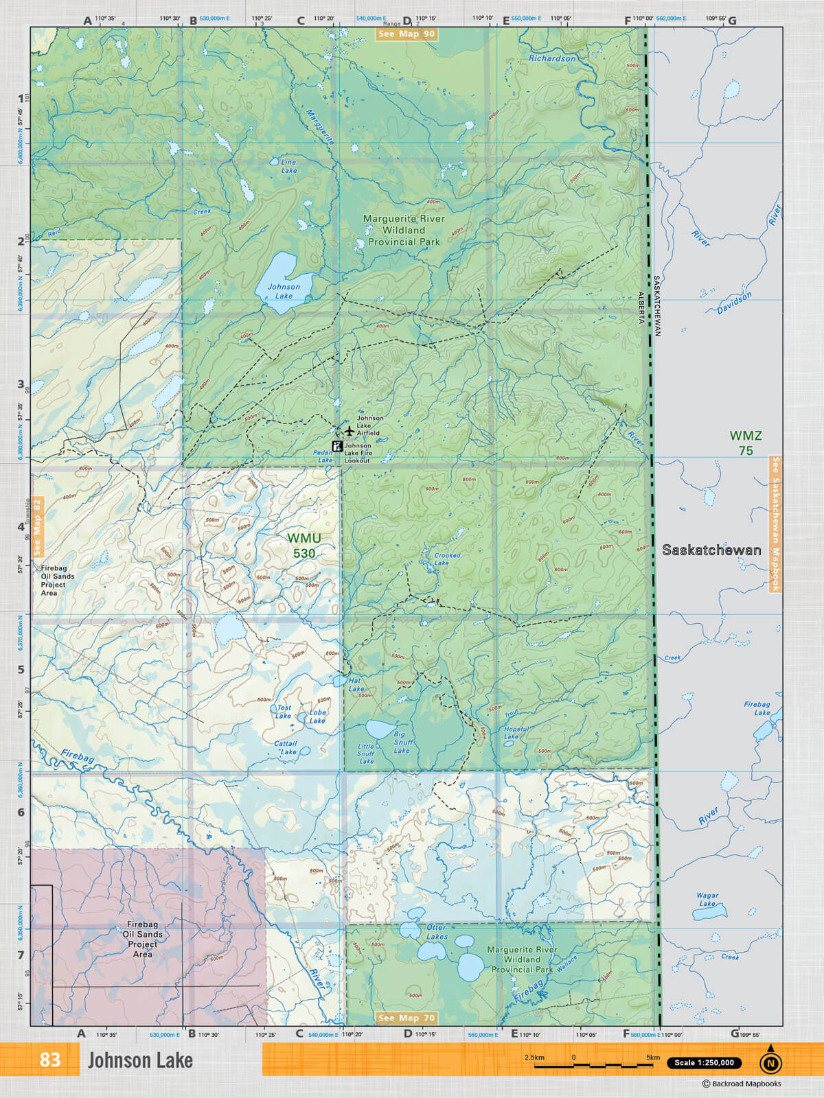 NOAB83 Wall Map - Johnson Lake - Backroad Maps