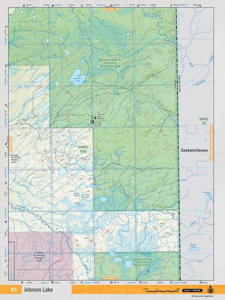 NOAB83 Wall Map - Johnson Lake - Backroad Maps