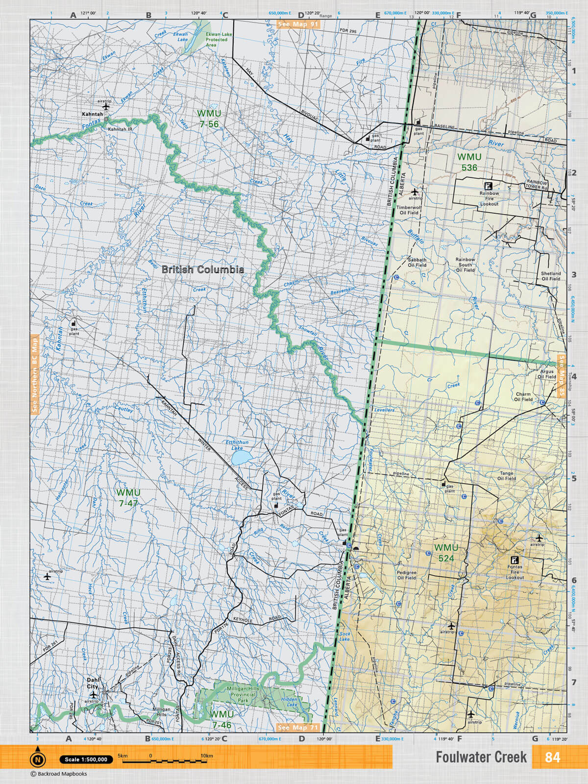 NOAB84 Wall Map - Foulwater Creek - Backroad Maps