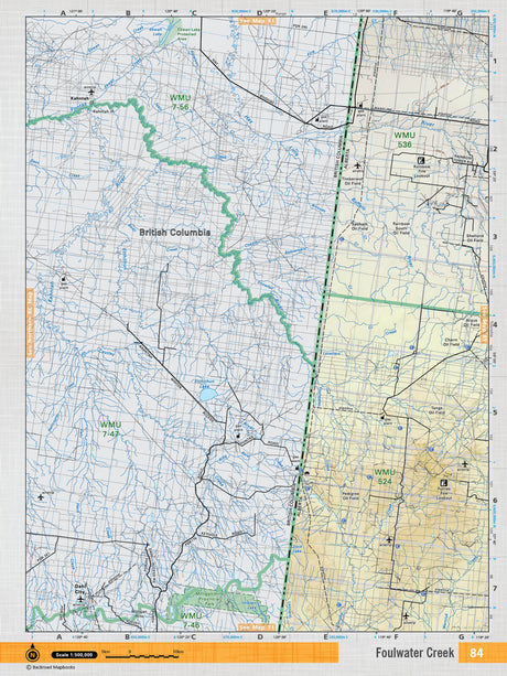 NOAB84 Wall Map - Foulwater Creek - Backroad Maps