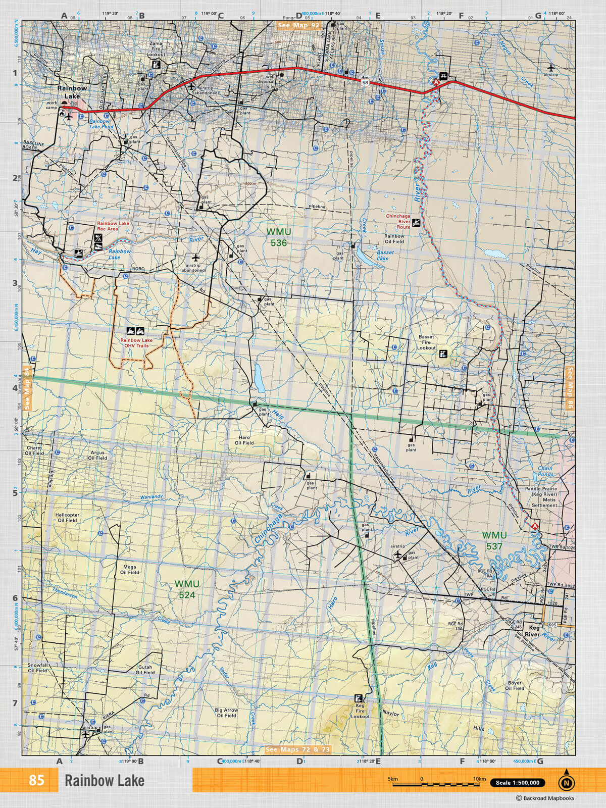 NOAB85 TOPO Map - Rainbow Lake - Backroad Maps