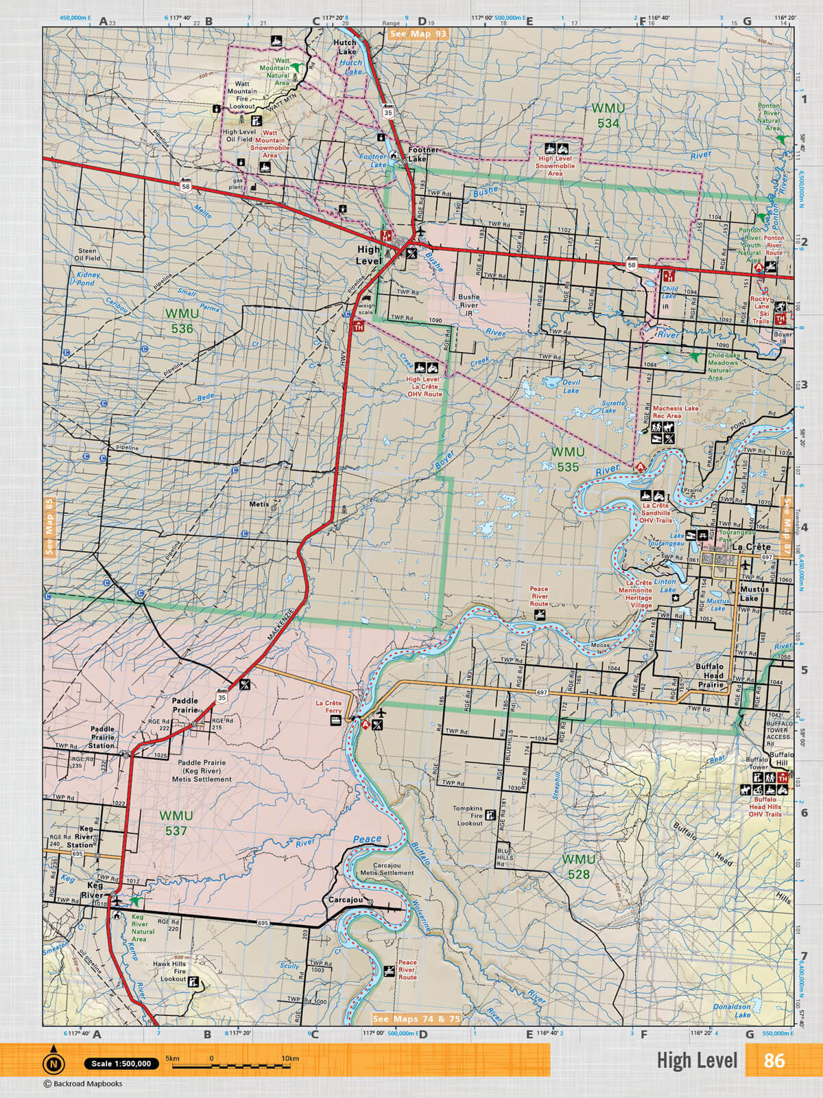 NOAB86 Wall Map - High Level - Backroad Maps