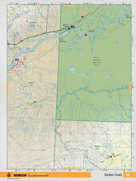 NOAB88 Wall Map - Garden Creek - Backroad Maps