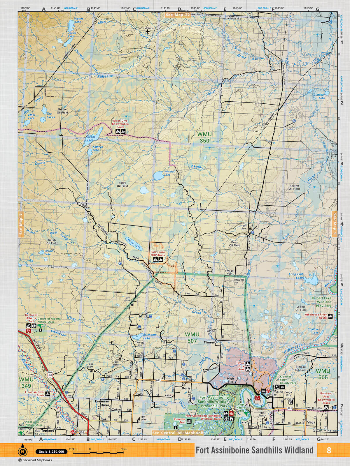 NOAB8 TOPO Map - Fort Assiniboine Sandhills Wildland - Backroad Maps