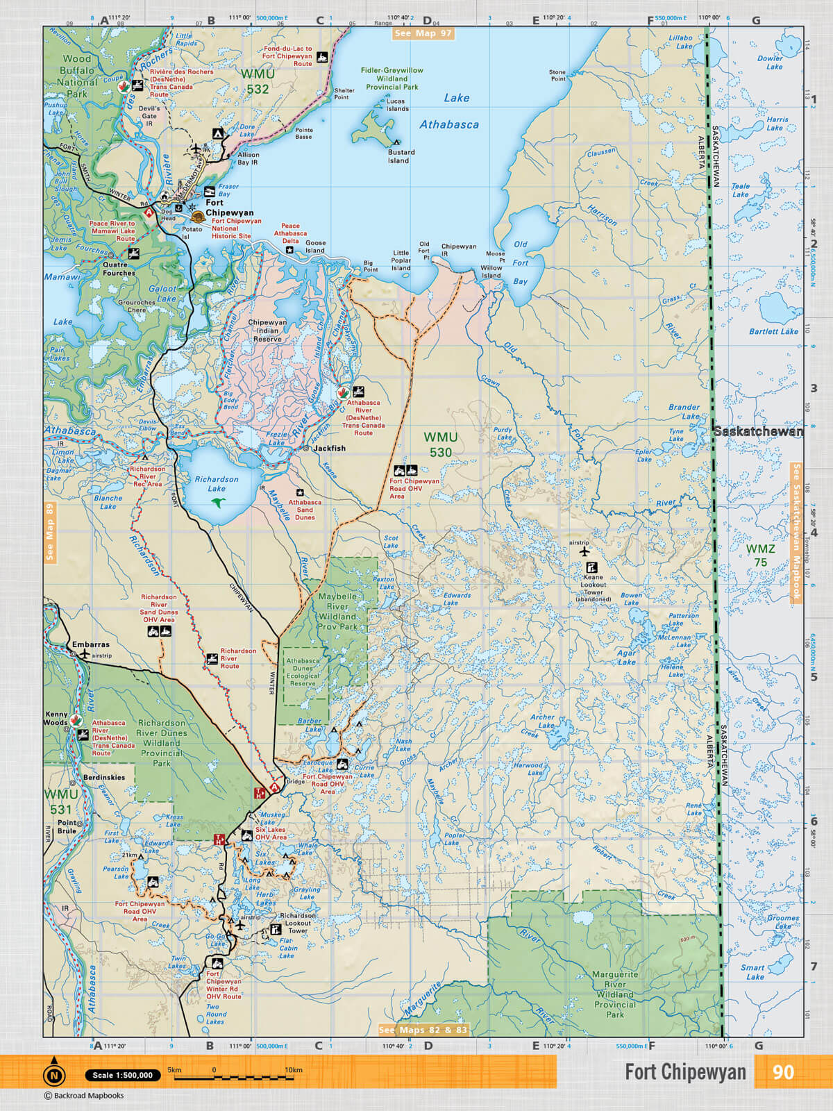NOAB90 Wall Map - Fort Chipewyan - Backroad Maps