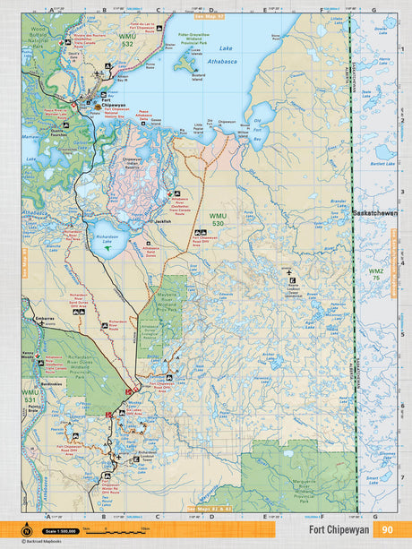 NOAB90 Wall Map - Fort Chipewyan - Backroad Maps