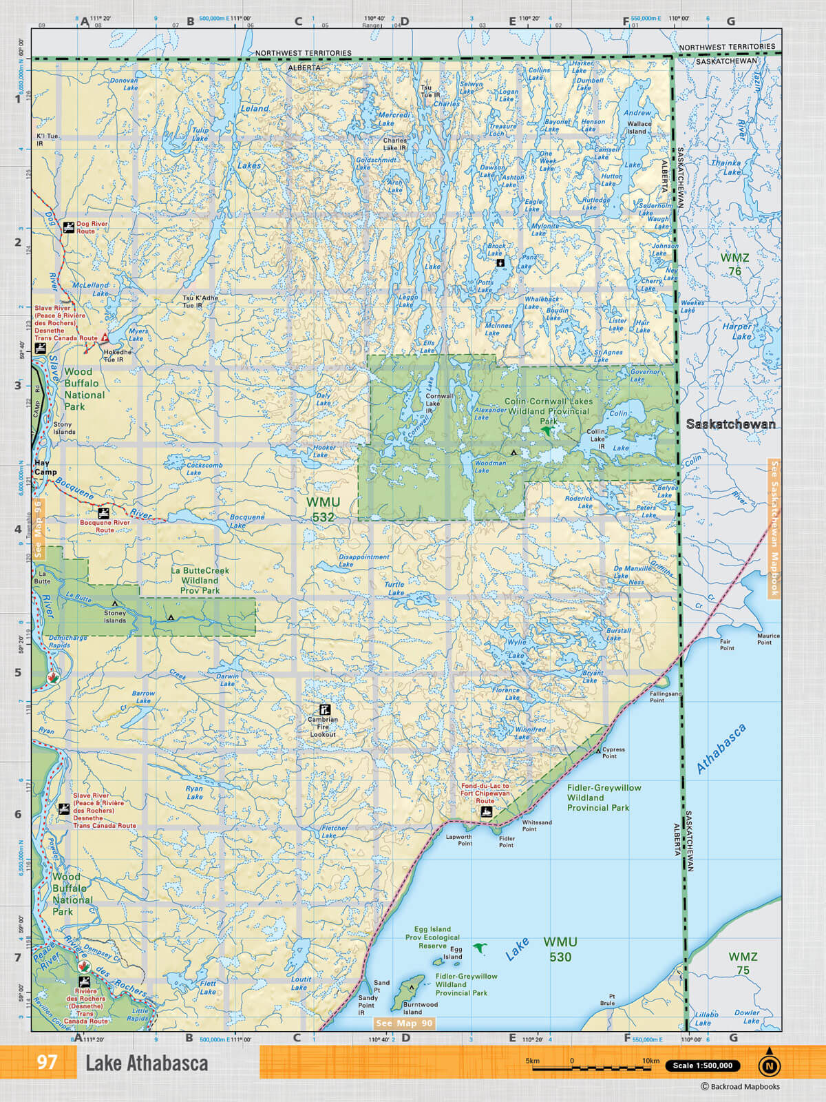 NOAB97 TOPO Map - Lake Athabasca - Backroad Maps