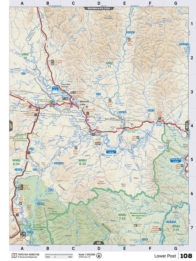 NOBC108 Wall Map - Lower Post - Backroad Maps