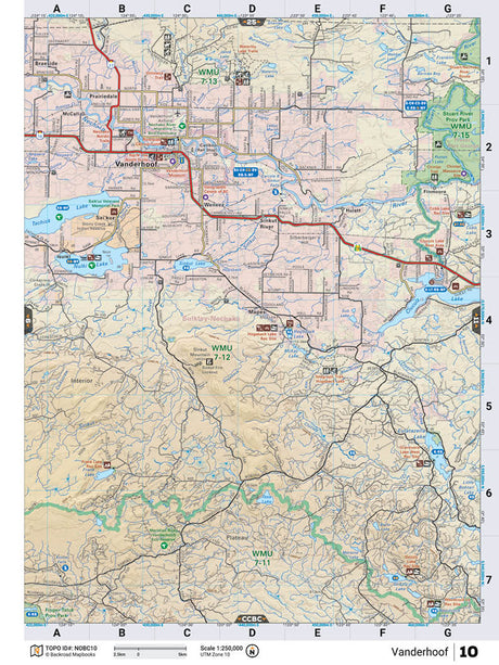NOBC10 Wall Map - Backroad Maps