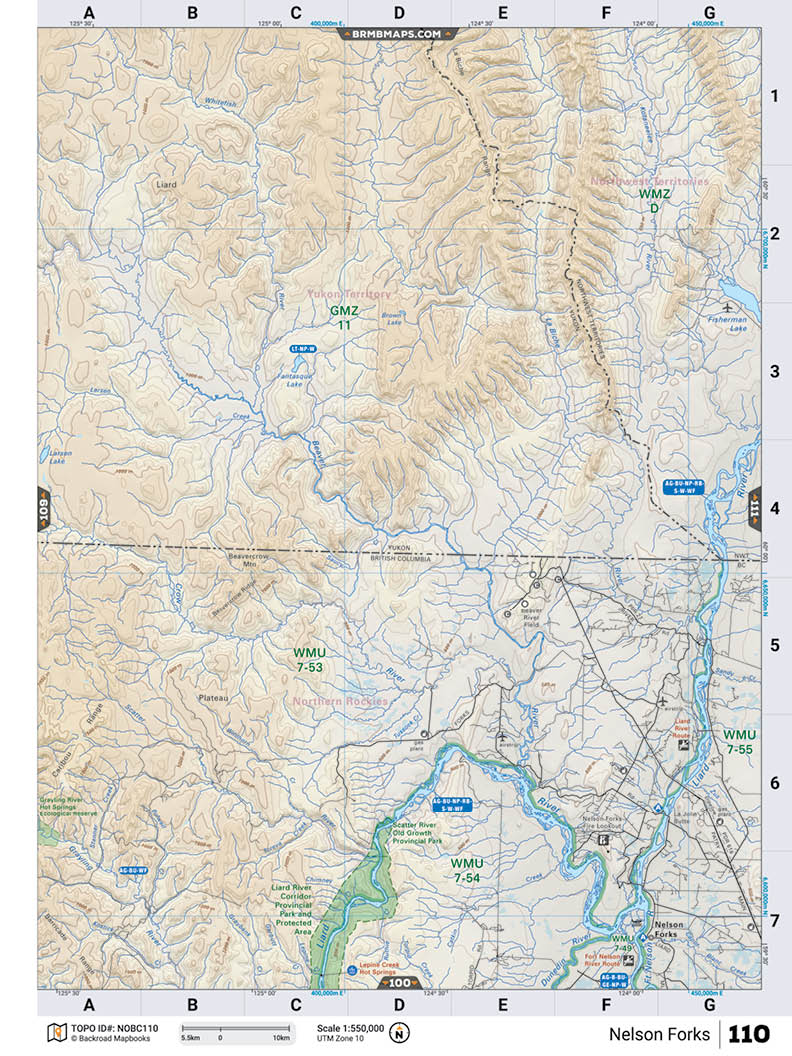 NOBC110 Wall Map - Nelson Forks - Backroad Maps
