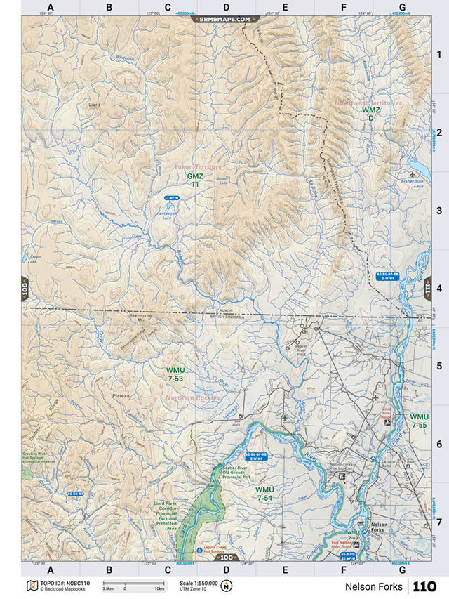 NOBC110 Wall Map - Nelson Forks - Backroad Maps