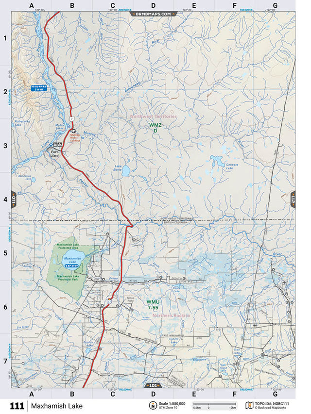 NOBC111 Wall Map - Maxhamish Lake - Backroad Maps