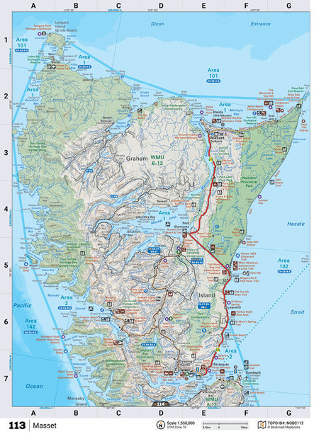 NOBC113 TOPO Map - Masset - Backroad Maps
