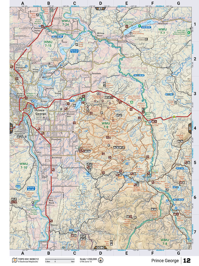 NOBC12 TOPO Map - Prince George - Backroad Maps