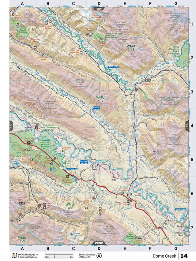 NOBC14 TOPO Map - Dome Creek - Backroad Maps