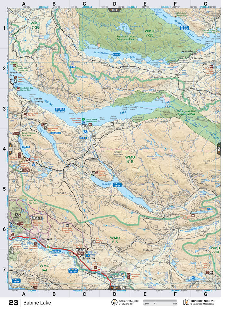 NOBC23 Wall Map - Babine Lake - Backroad Maps