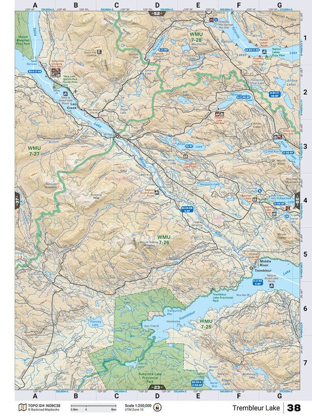 NOBC38 TOPO Map - Trembleur Lake - Backroad Maps