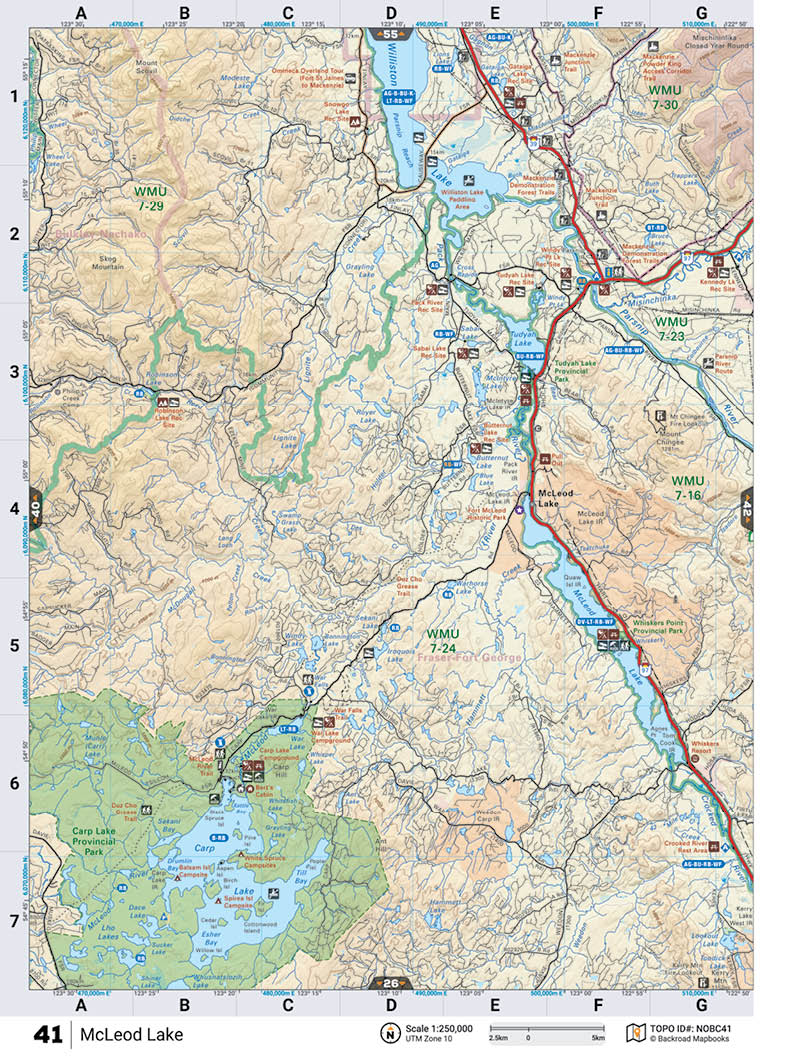 NOBC41 TOPO Map - Mcleaod Lake - Backroad Maps
