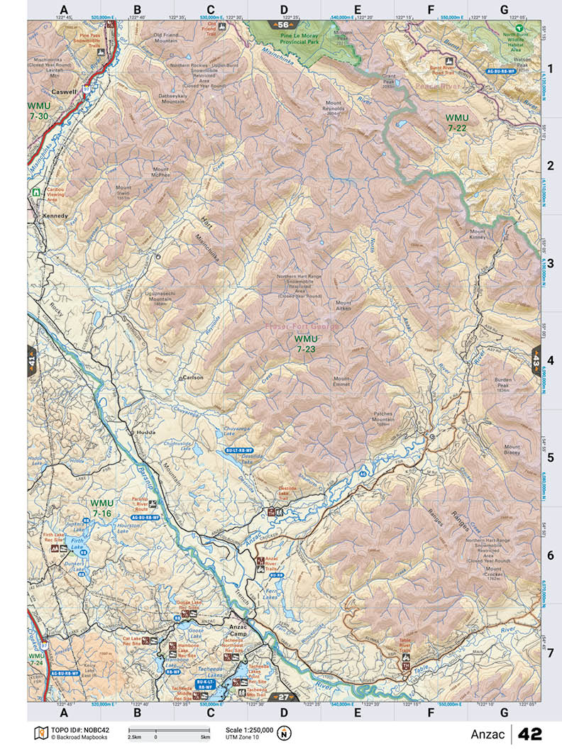 NOBC42 TOPO Map - Anzac - Backroad Maps