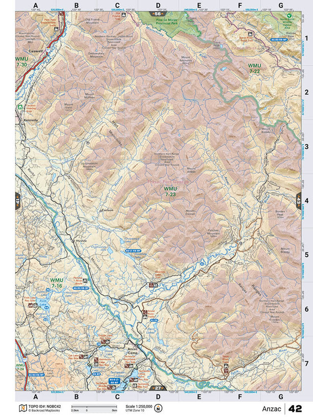 NOBC42 TOPO Map - Anzac - Backroad Maps