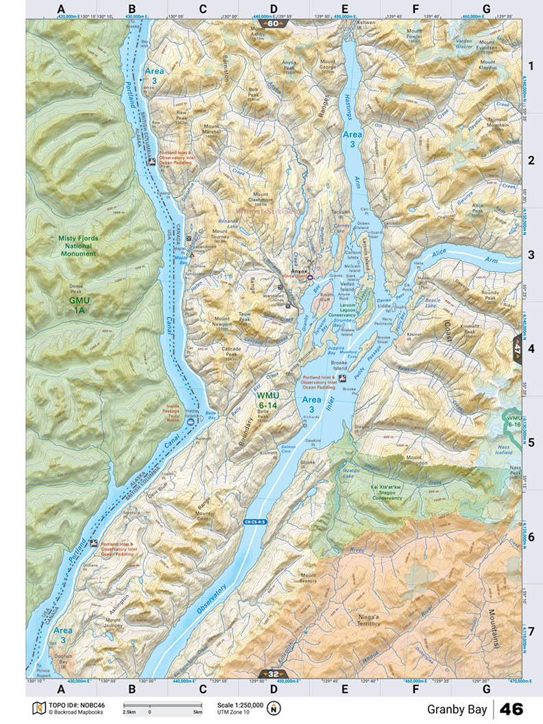 NOBC46 TOPO Map - Granby Bay - Backroad Maps