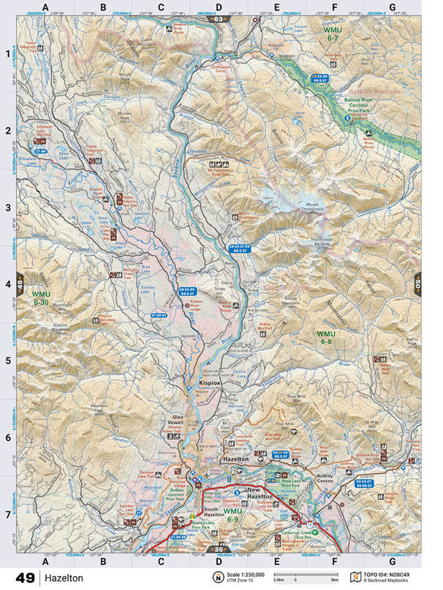 NOBC49 TOPO Map - Hazelton - Backroad Maps