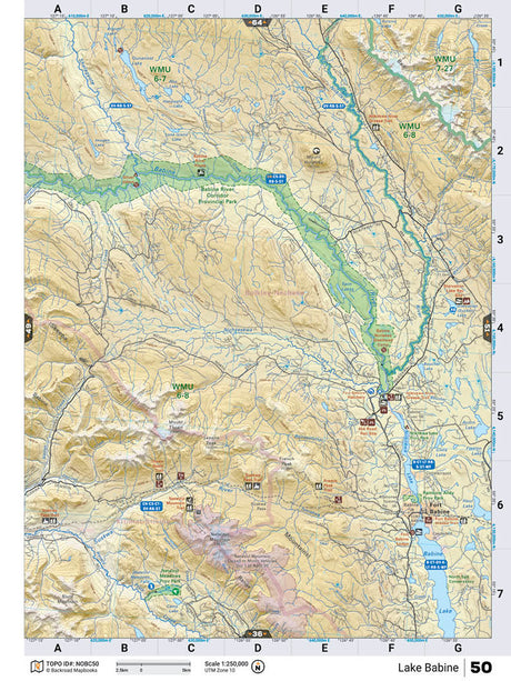 NOBC50 TOPO Map - Lake Babine - Backroad Maps